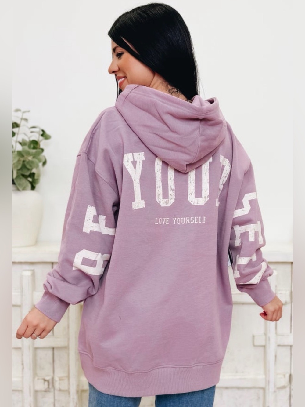 Love Yourself Oversized Lavender Hoodie by Jade By Jane